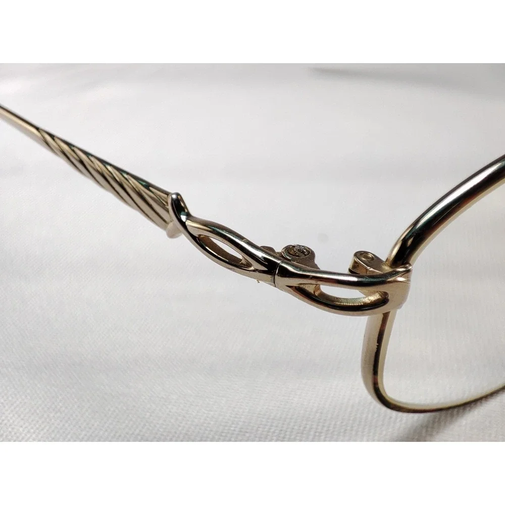 Seiko T095 Titanium Oval Eyeglass Frames Gold Filigree Japan 52-17-135